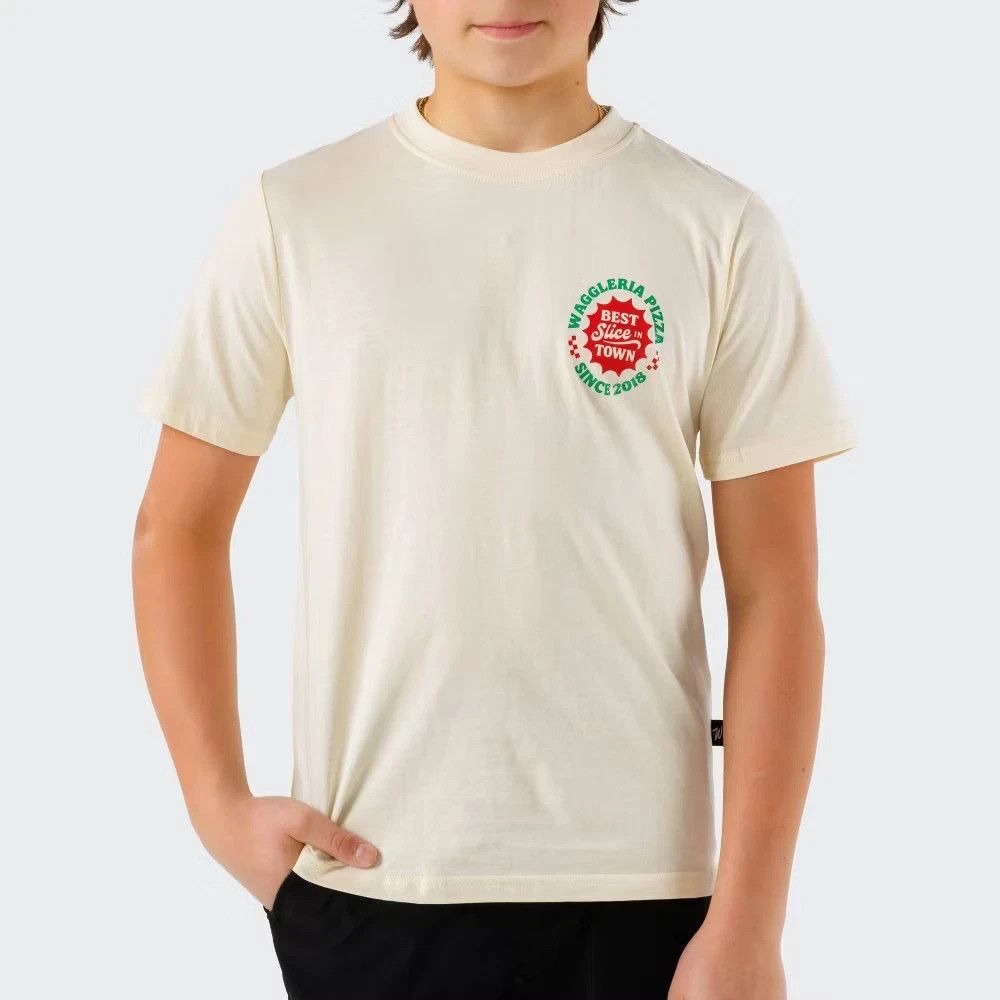 Waggle Boy Waggleria Pizza T-Shirt - Light Yellow M NWT